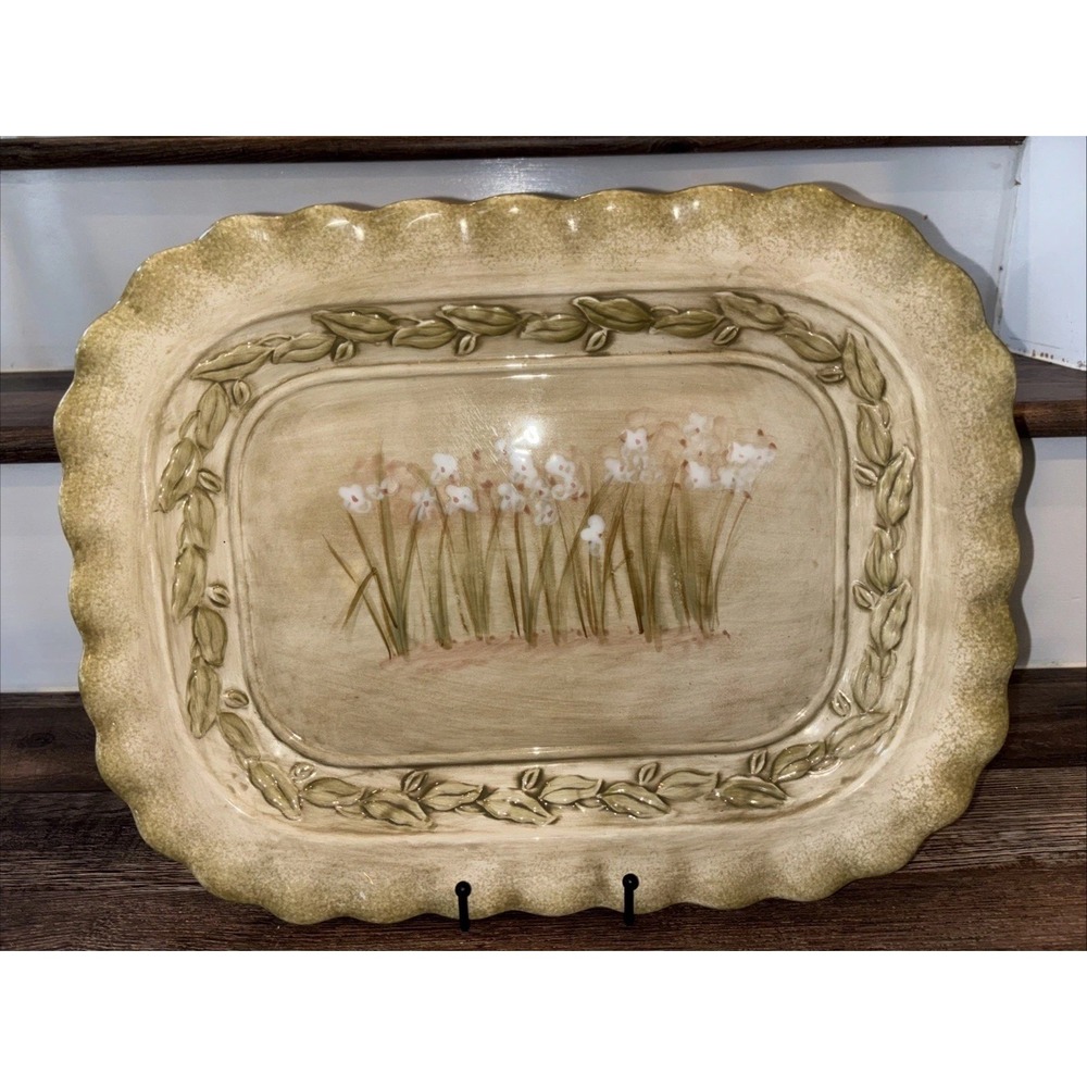 CHERI BLUM "NARCISSUS" TRAY/PLATTER 12.5" X 16"